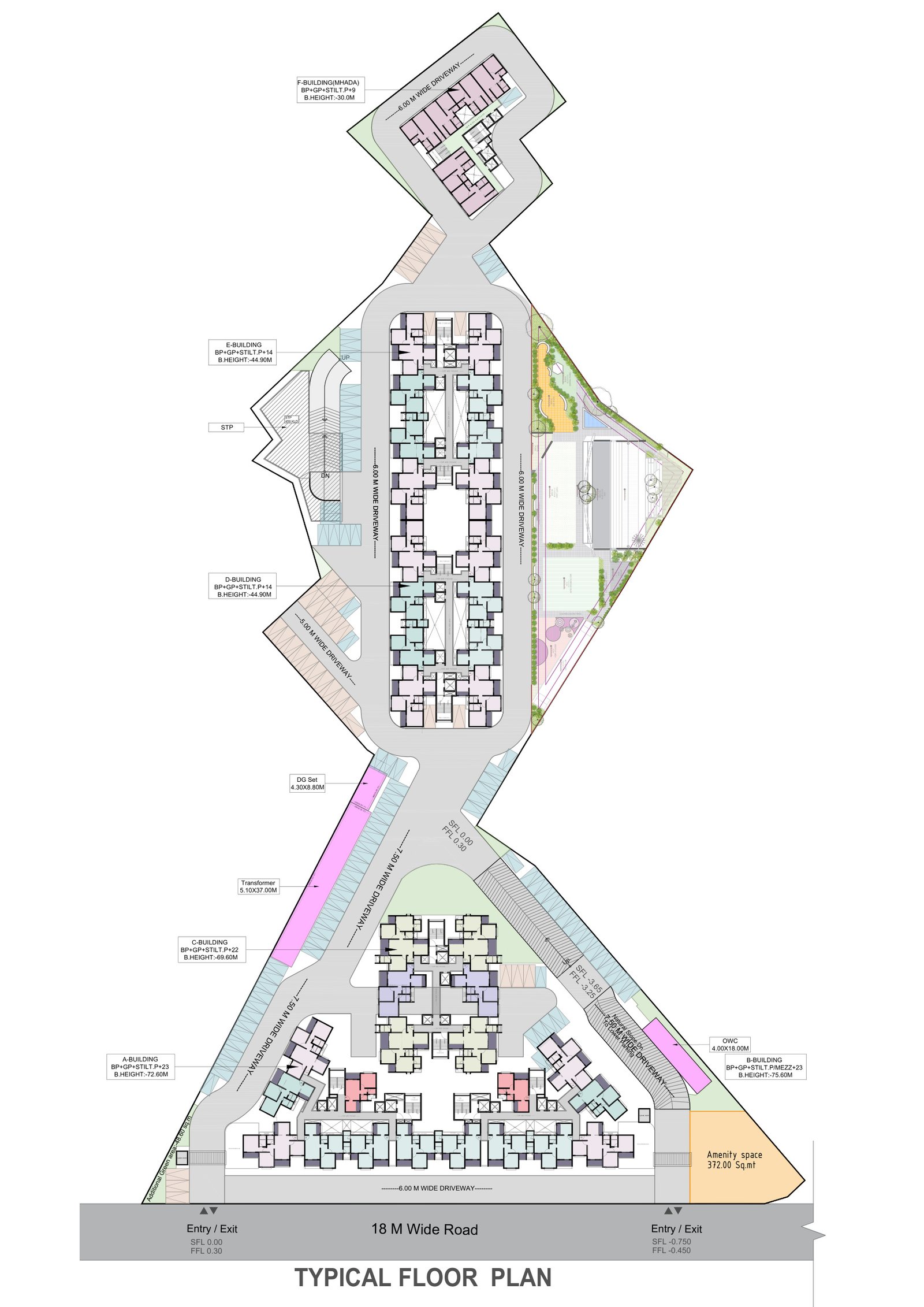 Typical floor and site plan